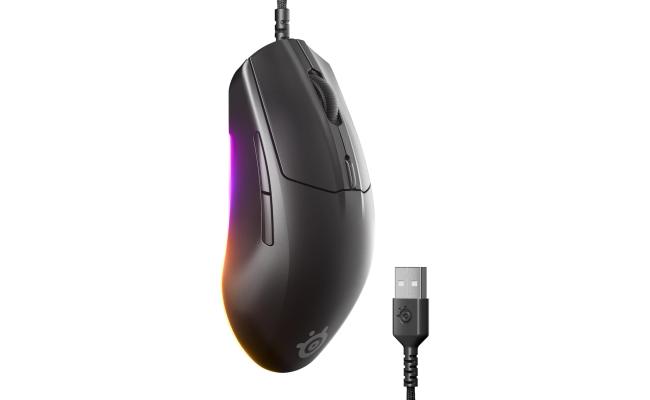 SteelSeries Rival 3 Gen 2 Gaming Mouse — 8500 DPI TrueMove Core Optical Sensor , 60 Million Click Durability , Low Latency, 77g Lightweight , 100% PTFE Feet , RGB ,Black