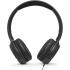 JBL Tune 500 Wired On-Ear Headphones, Deep JBL Pure Bass Sound, 32 mm Drivers, 1-Button Remote/Mic, Foldable Design, Hands-Free Calling, Tangle-Free Flat Cable, Voice Assistant - Black