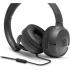 JBL Tune 500 Wired On-Ear Headphones, Deep JBL Pure Bass Sound, 32 mm Drivers, 1-Button Remote/Mic, Foldable Design, Hands-Free Calling, Tangle-Free Flat Cable, Voice Assistant - Black