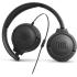 JBL Tune 500 Wired On-Ear Headphones, Deep JBL Pure Bass Sound, 32 mm Drivers, 1-Button Remote/Mic, Foldable Design, Hands-Free Calling, Tangle-Free Flat Cable, Voice Assistant - Black