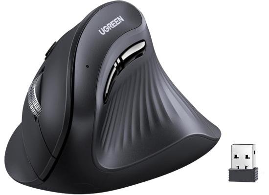 UGREEN Vertical Wireless (Bluetooth 5.0+2.4G) Ergonomic Mouse with 5 Buttons, 1000/1600/2000/4000 DPI, Prevention of Mouse Arm, Vertical Mouse Compatible with PC/Laptop/Tablet, Black product thumbnail 2