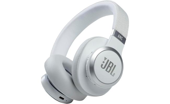 JBL Live 660NC Adaptive Noise Cancelling Over-Ear Bluetooth 5.0 Up to 50H Battery Speed Charge Ambient Aware Voice Assistant integration TalkThru - White