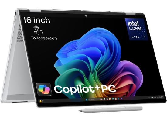 HP OmniBook X Flip 16-as0000ne (2025) Next Gen AI Intel® Ultra 7 Gen II 258V 8-Cores Fast-Charging, Long-Lasting Power w/ 360° OLED Touch Display & HP Rechargeable MPP 2.0 Tilt Pen