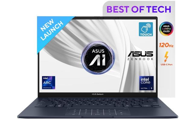 ASUS Zenbook 14 OLED (2025) New Zen with AI Intel Core Ultra 9 Gen II 285H 16-Cores Premium, Lightweight Design w/ Long Battery Life & OLED 2.8K 120Hz Screen , Ponder Blue