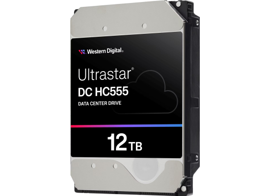 WD Ultrastar HC555 12TB Data Center HDD Storage, 3.5" Form Factor, SE Security, Up to 269 MB/s Transfer Rate, 512MB Cache Size, EAMR Recording Technology