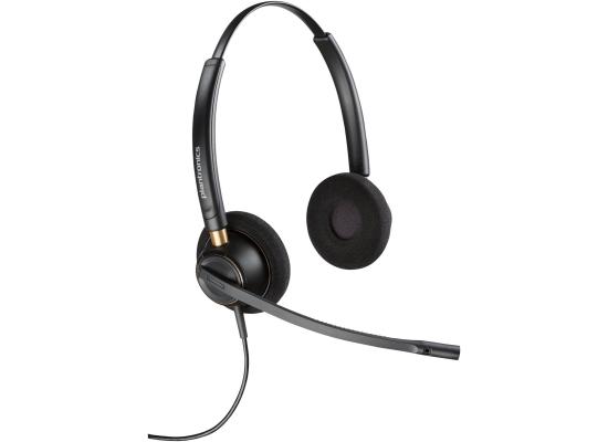 HP Poly EncorePro 520 Binaural Headset +Quick Disconnect, 5.6mm Speaker Size, Omnidirectional Microphone, Stereo Headphones, 13.5cm Boom Mic Length, 78.5cm Cable Length, Black
