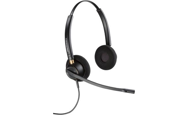 HP Poly EncorePro 520 Binaural Headset +Quick Disconnect, 5.6mm Speaker Size, Omnidirectional Microphone, Stereo Headphones, 13.5cm Boom Mic Length, 78.5cm Cable Length, Black