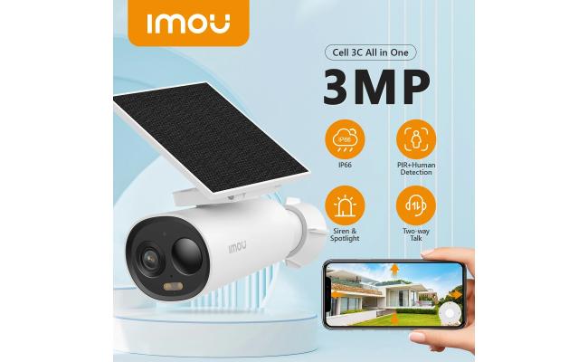 IMOU Cell 3C All In One Solar Powered Security Camera Outdoor Wireless WIFI Camera Battery Camera Two-Way Talk Surveillance