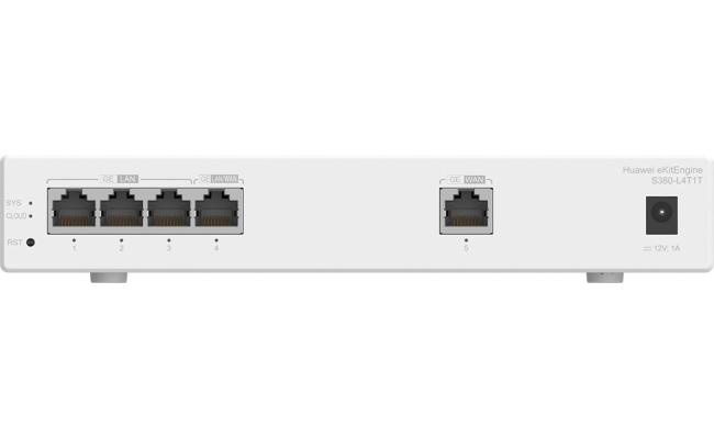 Huawei S380-L4T1T Multi-Service Gateway with 1x GE WAN & 4x GE LAN, Up to 150 users, Forwarding performance 2Gbps, Metal Chassis material, 1x Gigabit WAN Port, 4x Gigabit LAN Ports