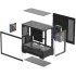 DeepCool CG380 3F Panoramic ATX Mid-Tower Case 3x Pre Installed ARGB Fans , Support Back Connectors & Up to 360mm +240mm Radiators, Front 2x USB3.0 1x USB C , Black