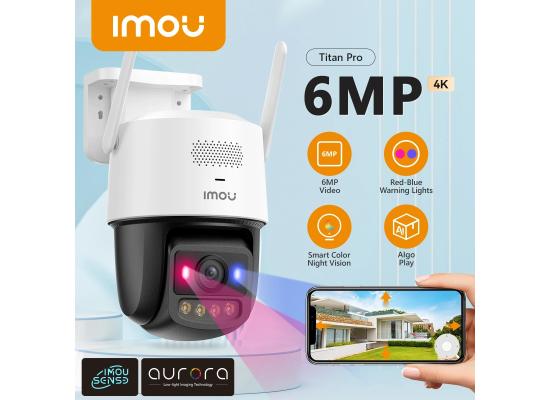 IMOU 5G WIFI IP Camera Titan Pro 6MP Red-Blue Warning Lights Outdoor POE Security Camera Full-Color Night Vision Human Detection