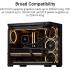 ASUS A32 PLUS ATX Computer Case, 4x Pre-Installed aRGB Fans, Up to 360mm Radiator & 10x 120mm Fan Support, 270° Panoramic View, Detach Side Panels, Black