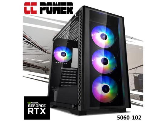 CC Power 5060-102 Gaming PC NEW 14Gen Intel Core i5 10-Cores w/ Nvidia RTX 5060 8GB DDR7 & Advanced Air Cooler