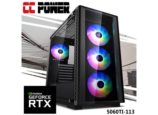 CC Power 5060TI-113 Gaming PC 5Gen AMD Ryzen 7 8-Cores w/ Nvidia RTX 5060TI 8GB DDR7 & Advance Air Cooler
