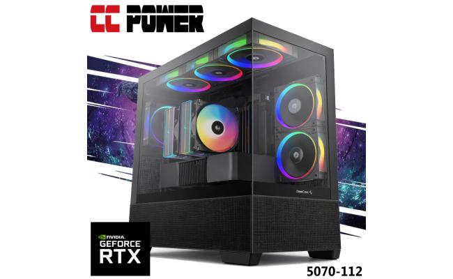 CC Power 5070-112 Gaming PC NEW 9Gen AMD Ryzen 7 7700 8-Cores w/ Nvidia RTX 5070 12GB DDR7 & DDR5 Memory & Advanced Air Cooler