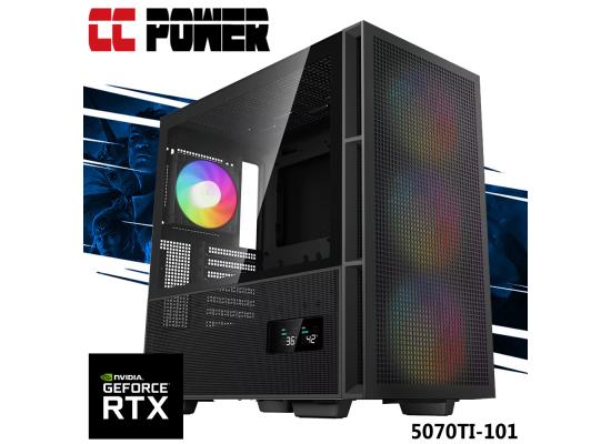 CC Power 5070TI-101 Gaming PC NEW Intel Core Ultra 7 K-Series 20-Cores w/ Nvidia RTX 5070 TI 16GB DDR7 & Liquid Cooler