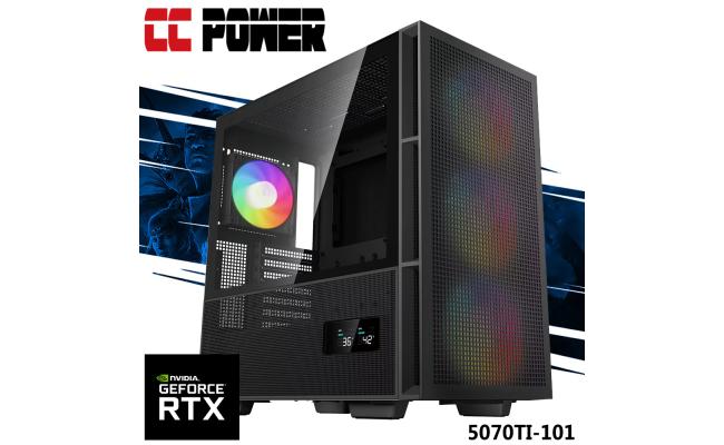CC Power 5070TI-101 Gaming PC NEW Intel Core Ultra 7 K-Series 20-Cores w/ Nvidia RTX 5070 TI 16GB DDR7 & Liquid Cooler