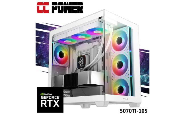 CC Power 5070TI-105 Gaming PC 14Gen Intel Core i7 K-Series 20-Cores w/ Nvidia RTX 5070 TI 16GB DDR7 & Liquid Cooler