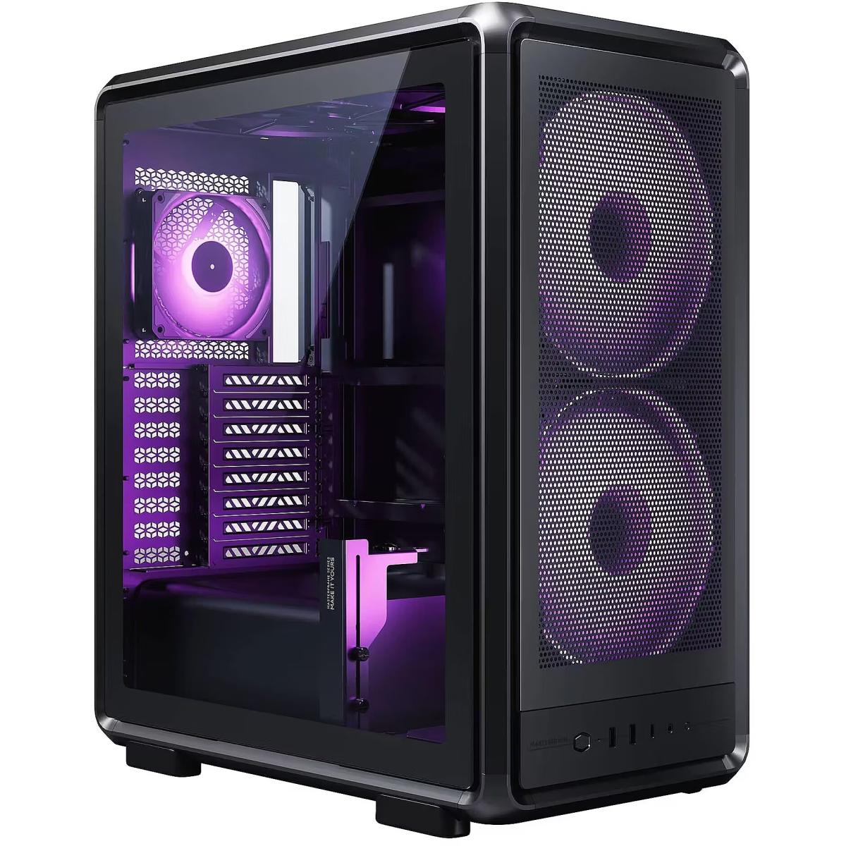 Cooler Master MasterFrame 500 Mesh ATX Mid-Tower PC Case \u2013 High Airflow Premium Aluminum Chassis, Powerful Dual 200mm Intake Fans, Freeform 2.0 Modular Frame, 360mm Radiator Support, USB-C, Black