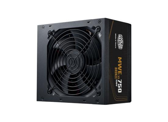 Cooler Master MWE 750W 80+ Bronze ATX 3.1 Non-Modular Power Supply Quiet HDB Fan , Embossed Cable , Black