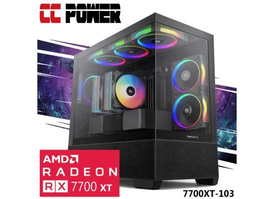 CC Power 7700XT-103 Gaming PC NEW 9Gen AMD Ryzen 7 7700 8-Cores w/ AMD Radeon RX 7700 XT 12GB & DDR5 Memory & Advanced Air Cooler