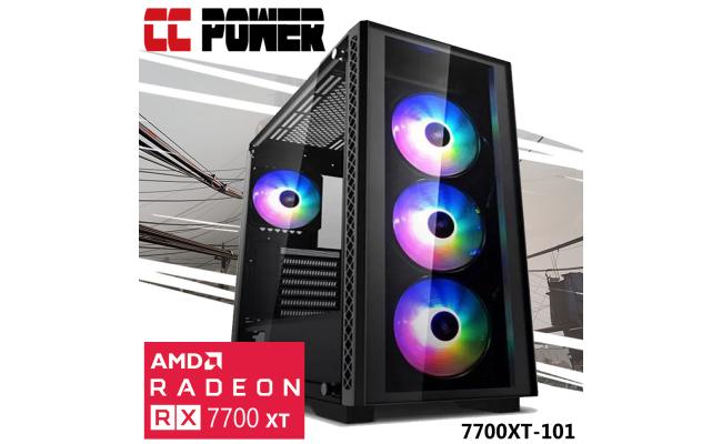 CC Power 7700XT-101 Gaming PC 5Gen AMD Ryzen 7 8-Cores w/ AMD Radeon RX 7700XT 12GB DDR6 & Advanced Air Cooler