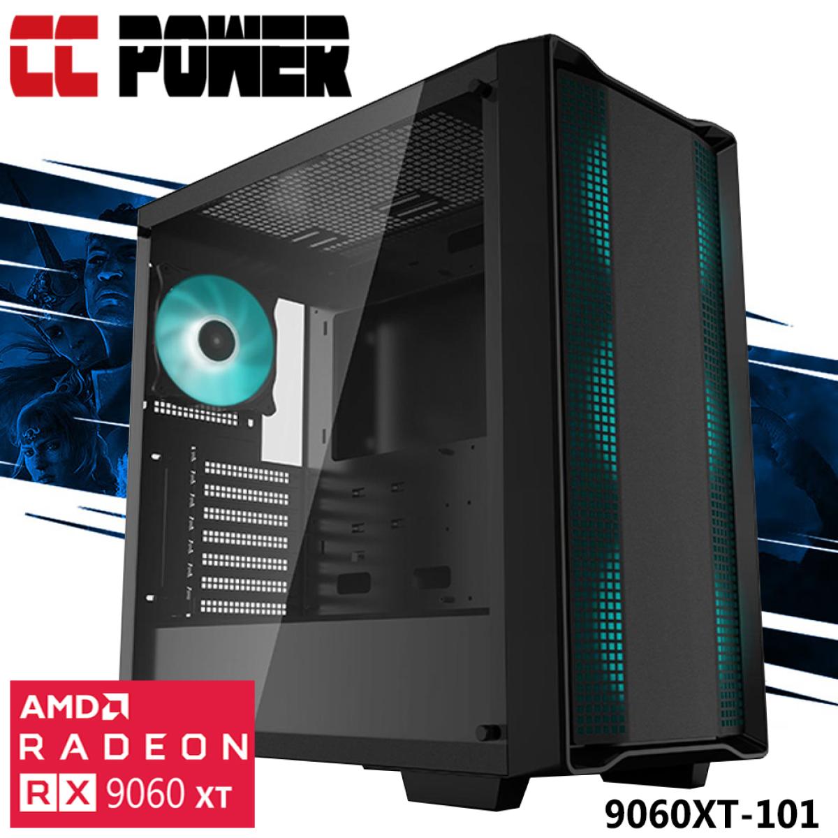 CC Power 9060XT-101 Gaming PC NEW 12Gen Intel Core i5 6-Cores w\/ AMD Radeon RX 9060 XT 8GB DDR6 & Advanced Air Cooler