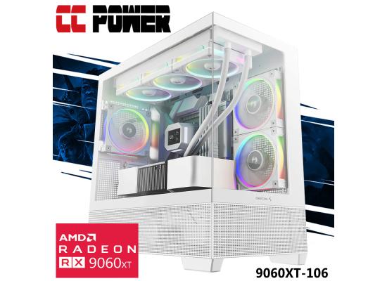CC Power 9060XT-106 Gaming PC NEW Intel Ultra 5 10-Cores w/ AMD Radeon RX 9060 XT 8GB DDR6 & Advanced Air Cooler
