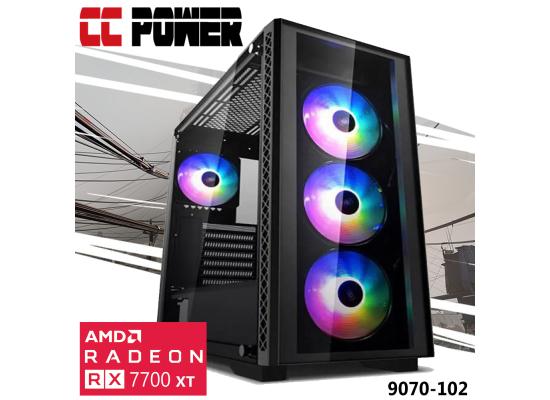 CC Power 9070-102 Gaming PC NEW 13Gen Intel I7 16-Cores w/ AMD Radeon 9070 16GB DDR6 & Advanced Air Cooler