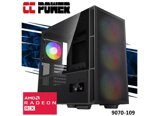 CC Power 9070-109 Gaming PC NEW Intel Core Ultra 7 K-Series 20-Cores w/ AMD Radeon 9070 16GB DDR6 & Liquid Cooler