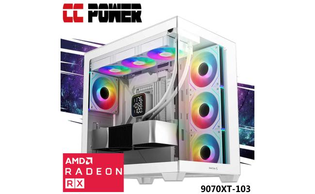 CC Power 9070XT-103 Gaming PC 14Gen Intel Core i7 K-Series 20-Cores w/ AMD Radeon RX 9070 XT 16GB GDDR6 & Liquid Cooler