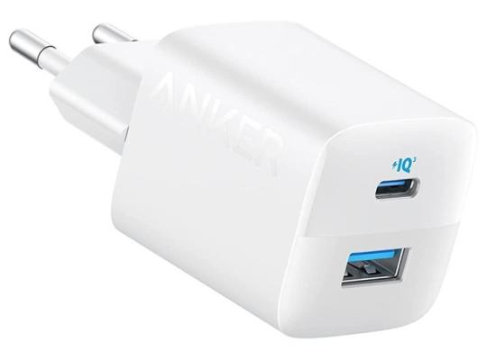 Anker USB C Charger Adapter, 33W 2 Port Compact Charger with Foldable Plug for iPhone 17/16 Series, Galaxy, and More - White product thumbnail 2