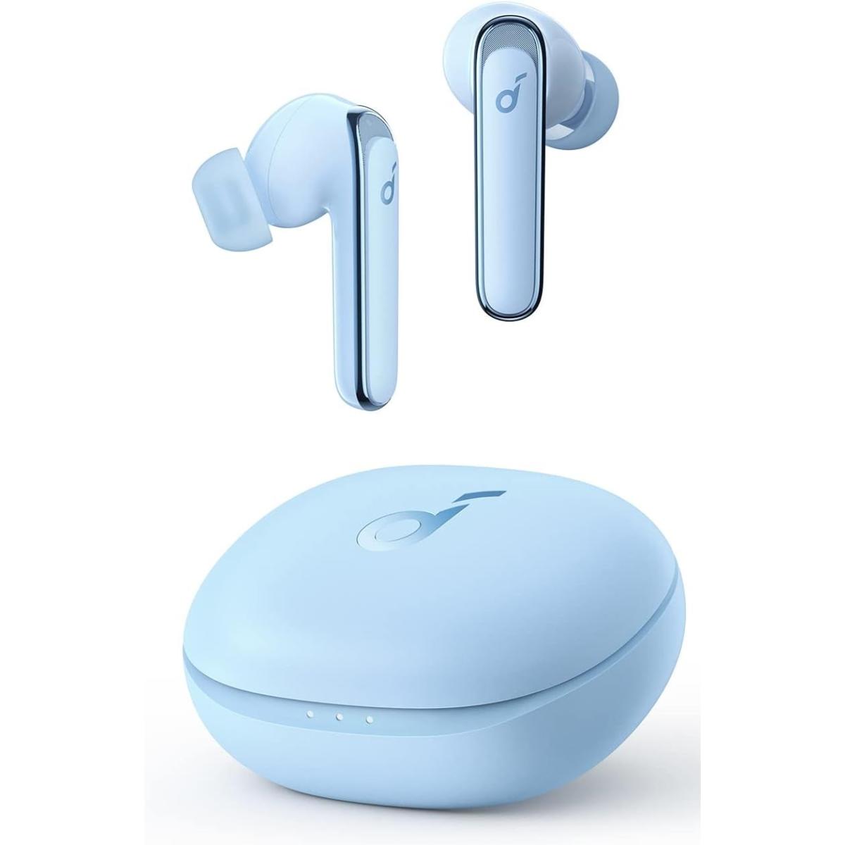 Anker Soundcore Life P3 Bluetooth Earphones, Custom 11mm Composite Drivers, Multi-Mode ANC, 6 Microphones with Noise Reduction AI, IPX5 Rated Protection - Sky Blue