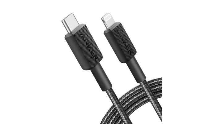 Anker 322 USB-C to Apple iPhone Lightning 1.8m MFI Licensed Charger/Data Cable - Black