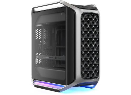 Cooler Master Cosmos Alpha Full Tower PC Case Free Form 2.0 Rotatable Layout,400mm GPUs 420mm Radiator Curved Aluminum Frame, Tempered Glass, Dual 200mm Fans, E-ATX Support, USB-C 20Gbps