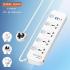 LDNIO SC4408C Overload Protector Electric Extension Socket Universal Plug Type Power Strip with 4 USB Ports Socket - White