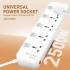 LDNIO SC4408C Overload Protector Electric Extension Socket Universal Plug Type Power Strip with 4 USB Ports Socket - White