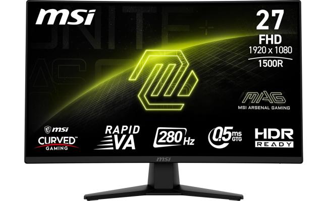 MSI MAG 274CXF 27" Curved 1500R 280Hz 0.5ms HDR Ready 102% sRGB 1.07 Billion Color Adaptive-Sync Support 120Hz For PS5 & XBox