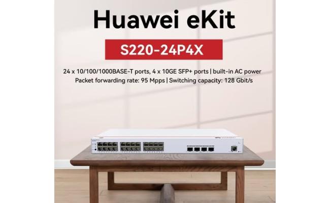 Huawei EKit S220-24P4X Smart Switch 24 Port Gigabit ( 24 POE – 400 Watt ) + 4 10GE SFP+ Ports