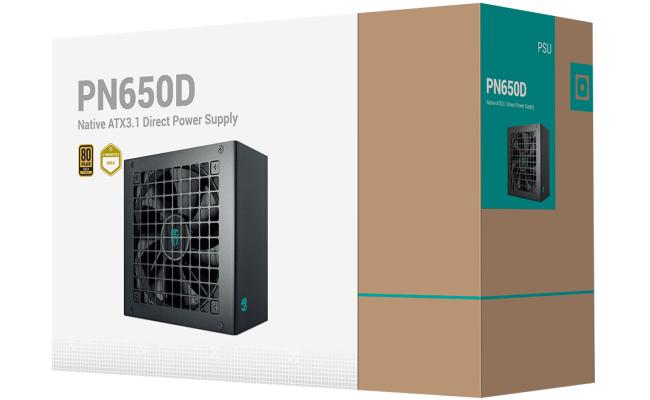 Deepcool Gamer Storm PN650D 650W 80+ Gold ATX 3.1 + PCI-E 5.1 Active PFC + Full Bridge SRC LLC + DC to DC, Hydro Bearing, 120mm Fan Size, Black