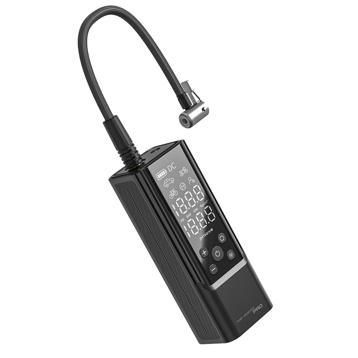 Proove Pump Assistant Pro is a powerful pump with a built-in 7500mAh/27.75Wh battery. It also has a Type-C, DC and USB output with different voltage levels - Black