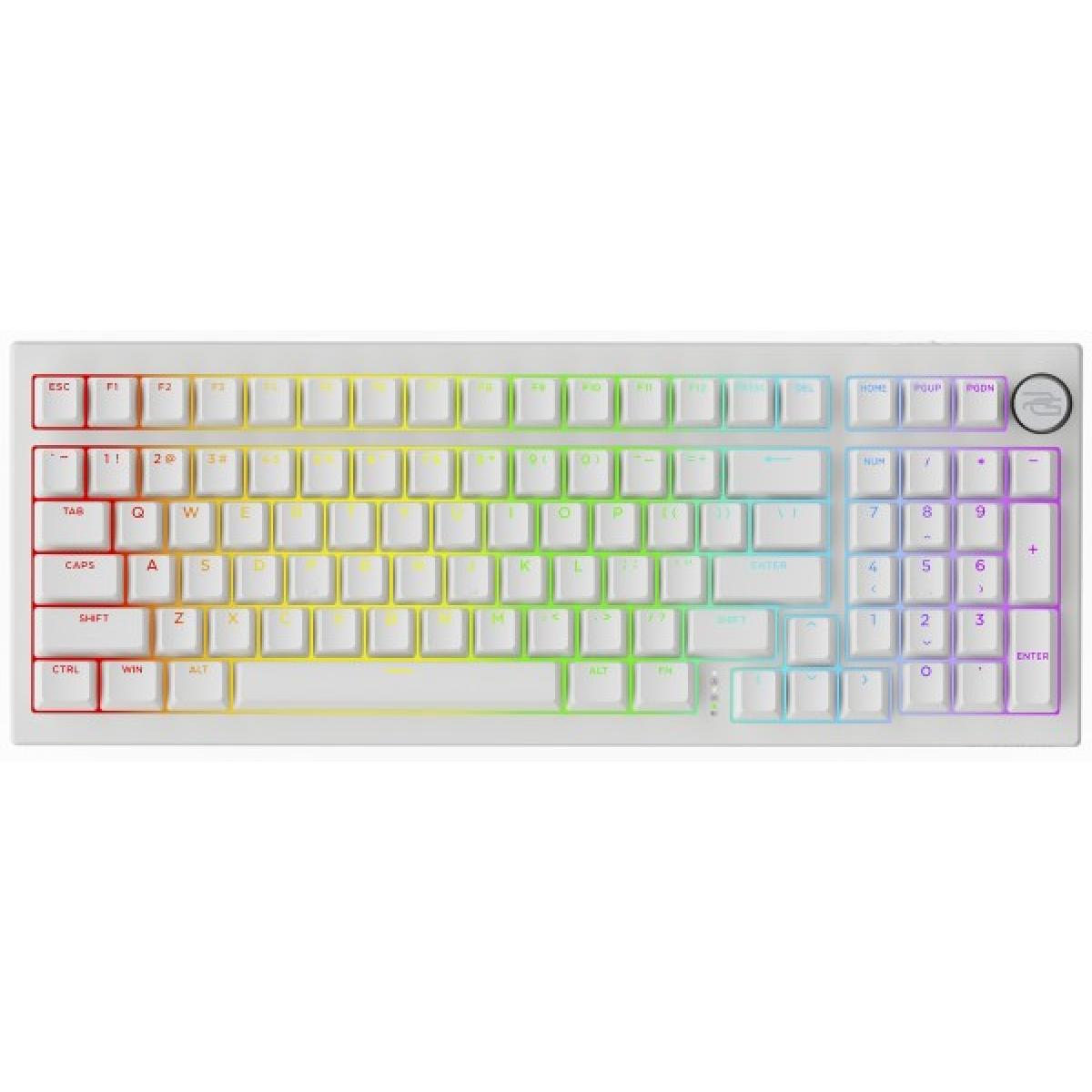 Proove RGB Mechanical Wireless Keyboard Gaming Slicker Special Edition, connection Type: 2.4GHz+BT5.3+USB, Typical switches Huano Kobe, (English Layout) - White