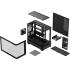 ASUS Prime AP202 ARGB Black mATX pc case with Fully Tempered Curved Glass, Supports Graphics Cards up to 420mm Long, 360mm Long radiators, Easy-Detach Rail, Patented Slot Vent, 3 Built-in ARGB Fans