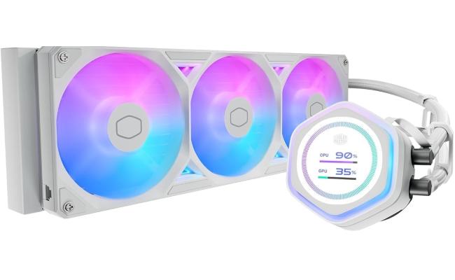 Cooler Master Atmos II 360 LCD AIO CPU Liquid Cooler – 360mm Radiator, Customizable LCD Display, 3X ARGB PWM Fans, Dual-Chamber Pump, Ultra-Quiet Performance, AMD AM5/AM4 & Intel LGA 1851/1700, White
