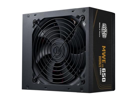Cooler Master MWE 650W 80+ Bronze ATX 3.1 Non-Modular Power Supply Quiet HDB Fan , Embossed Cable , Black