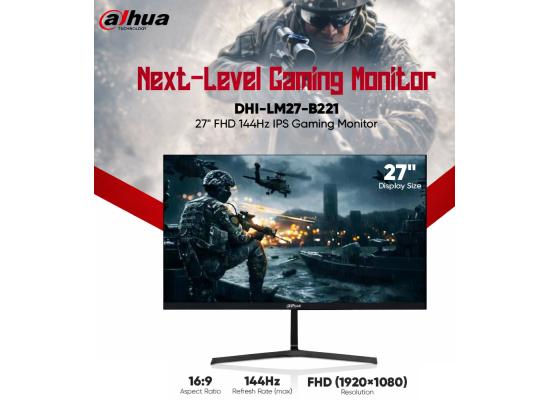 Dahua LM27-B221S 27” IPS Full HD 144Hz 1ms Anti-blue Light Design 99% sRGB HDMI & Display Port Interface w/ Multimedia Speakers - Black