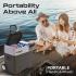 Promate PowerCooler-40 CoolFast 40 Liters Portable Outdoor Mini Refrigerator, 52000mAh Powerpack, 42G/R134A Fridge Refrigerant, 400lm LED Flashlight, 1.5m Power Adapter Cable, Gray/White