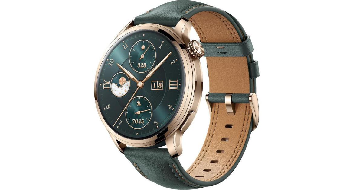 ساعة ذكية Honor Watch 4 Pro مقاس 46 مم، شاشة لمس AMOLED مقاس 1.5 بوصة، عمر بطارية يصل إلى 14 يومًا، أكثر من 100 وضع رياضي، iOS وAndroid، مراقبة الصحة طوال اليوم، أخضر