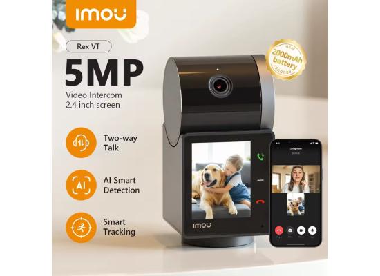 IMOU Rex VT 5MP Indoor Smart Video Intercom Camera with 3K UHD, AI Detection & 360° Pan-Tilt, Two-Way Video Intercom, AI-Powered Detection, Privacy Mode