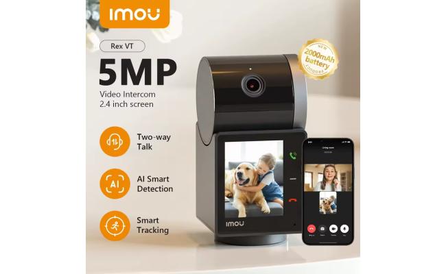 IMOU Rex VT 5MP Indoor Smart Video Intercom Camera with 3K UHD, AI Detection & 360° Pan-Tilt, Two-Way Video Intercom, AI-Powered Detection, Privacy Mode